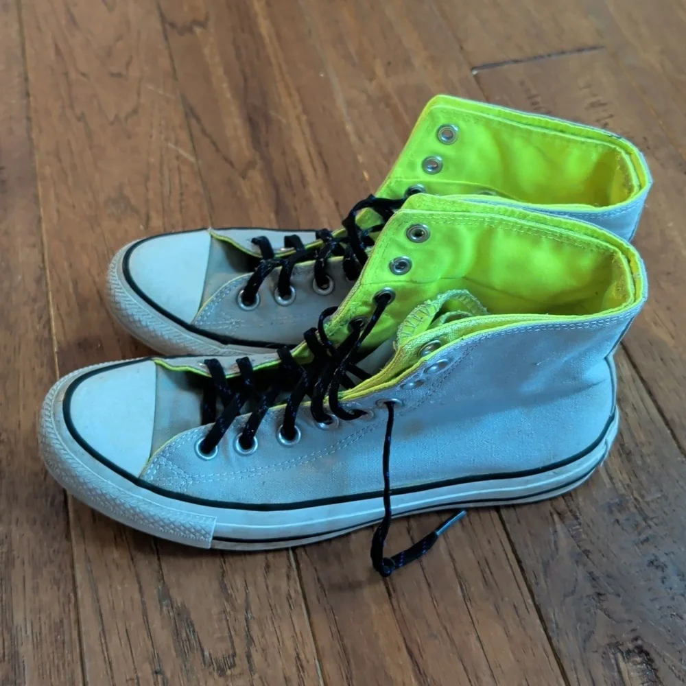 Converse Men's GTX High-Top Sneakers - Gray and Neon Yellow - Picture 3 of 13